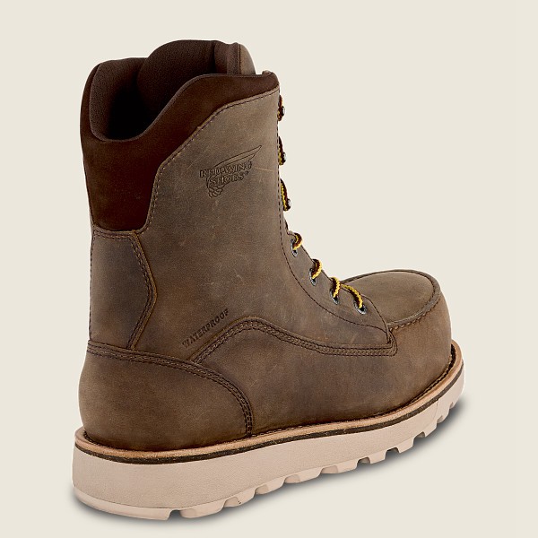 Red Wing Mens Traction Tred Lite - 8-inch Waterproof Toe - Safety Boots Khaki - 1928ZXIKU